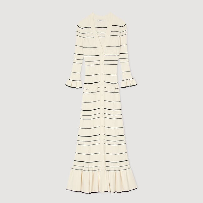 Lange jurk gestreept tricot